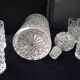 Vintage glass diamond-shaped serving set