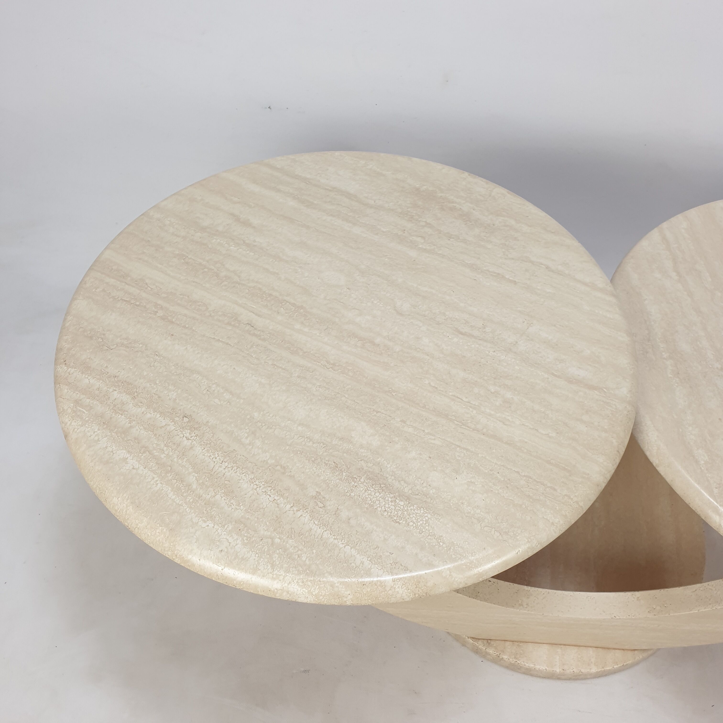 Italian travertine coffee table, 1980s