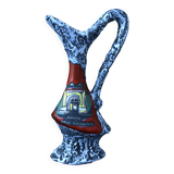 Italian enameled ceramic pitcher / vase - L'Arc d'Auguste.
