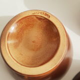 Set of 3 vintage ceramic arts brown piedouche bowls