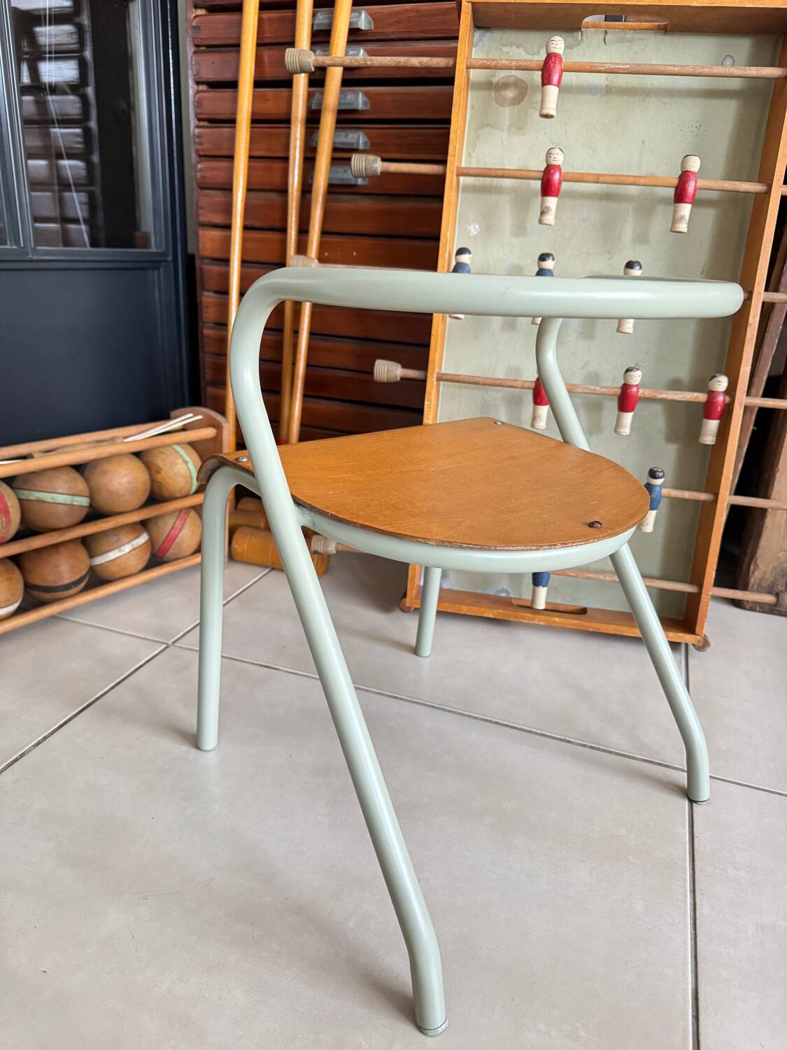 Hitier school chair in metal and wood