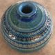 Vase ceramic blue Aldo Londi for Flavia Montelupo faïence vintage 60/70 italy