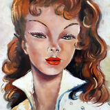 Portrait of a beautiful redhead pin-up