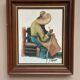 Original Swedish Oil on canvas “Basket-Making Woman” Signed & Framed 27×33cm