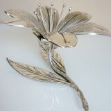 Flower, removable ashtrays and spades, iconic object 70s, silver bronze signed eLeCe Lisboa