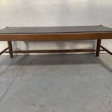 20th century oak coffee table with slate top