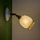 Vintage tulip wall light in frosted and amber glass