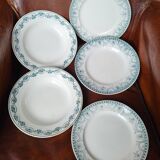 Set of 5 Terre de Fer plates 1900 Wilbur and St Amand