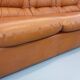 Vintage cognac camel leather canapé from the 1970s.