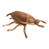 Ashtray with lid in the shape of a beetle in gilt bronze