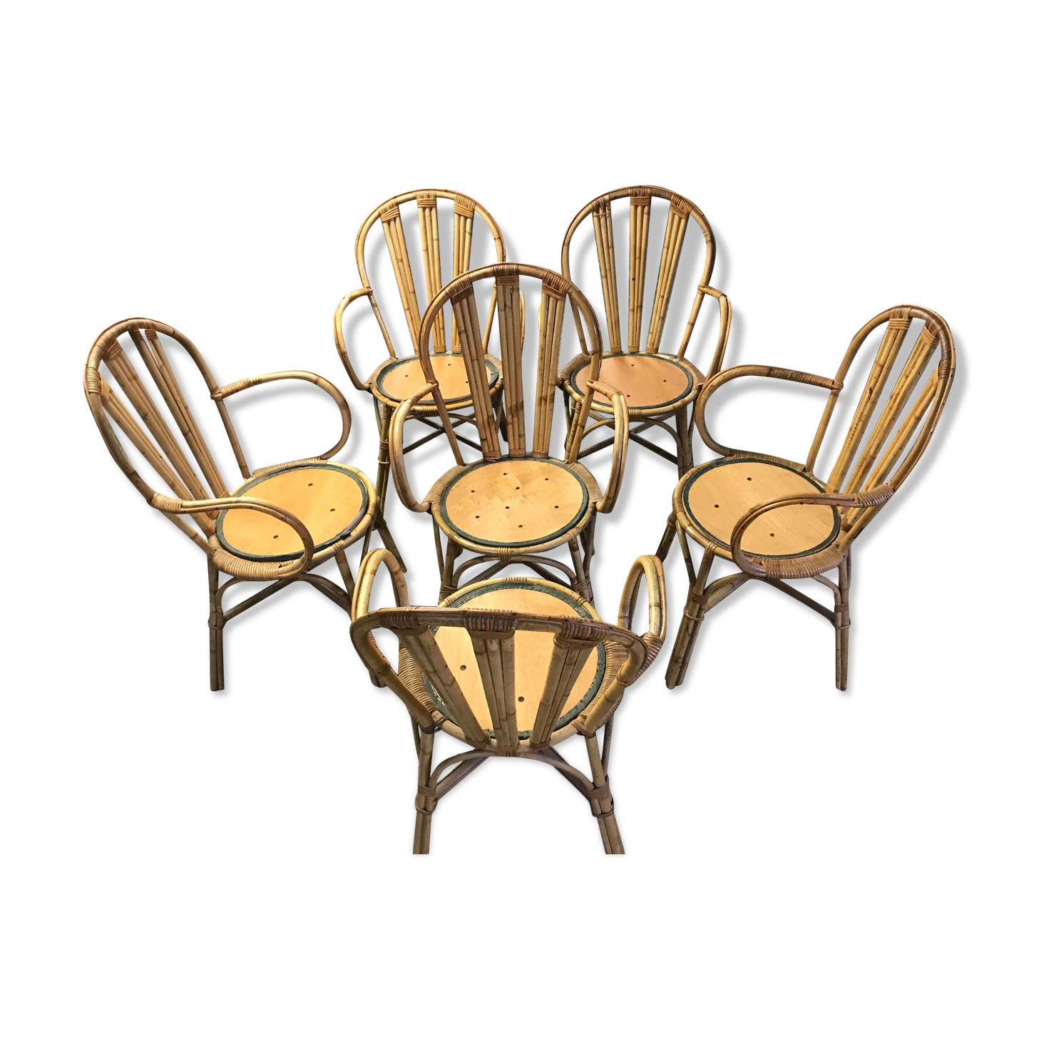 Rattan armchairs
