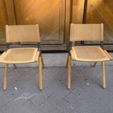 Scandinavian chairs with metal brace