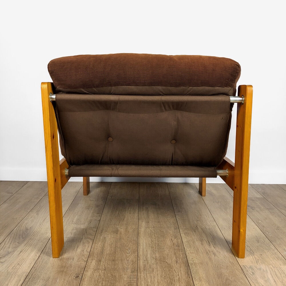 Scandinavian pine armchair in 70