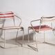Antique outdoor stacking chairs (circa 1920). Set of 2 pieces.