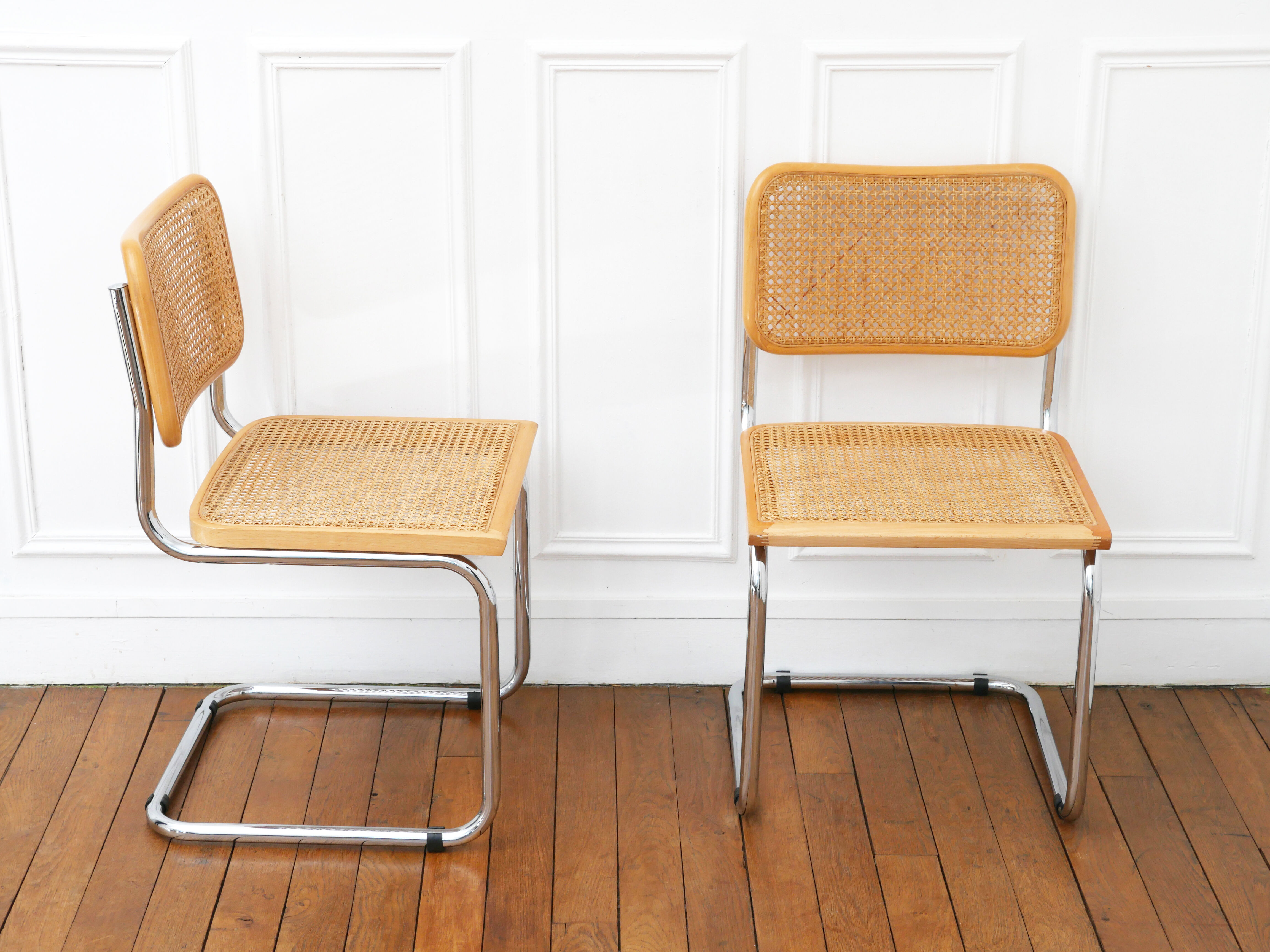 2 chaises Cesca B32 Marcel Breuer - Cannage assises refait