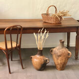 Grande table de ferme Bourguignonne en chêne époque XIX ème pieds fuseaux de forme obélisque