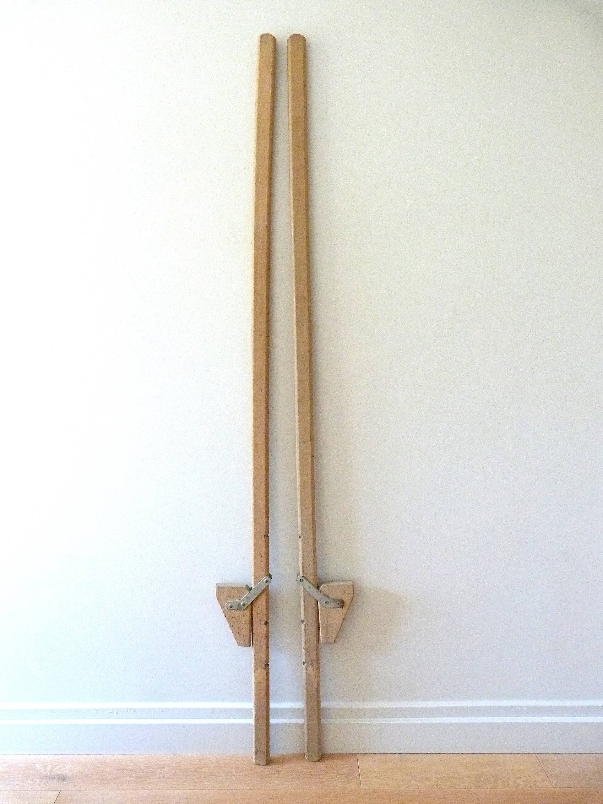 Pair of vintage wooden stilts