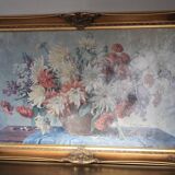 Large oil painting on canvas with golden frame