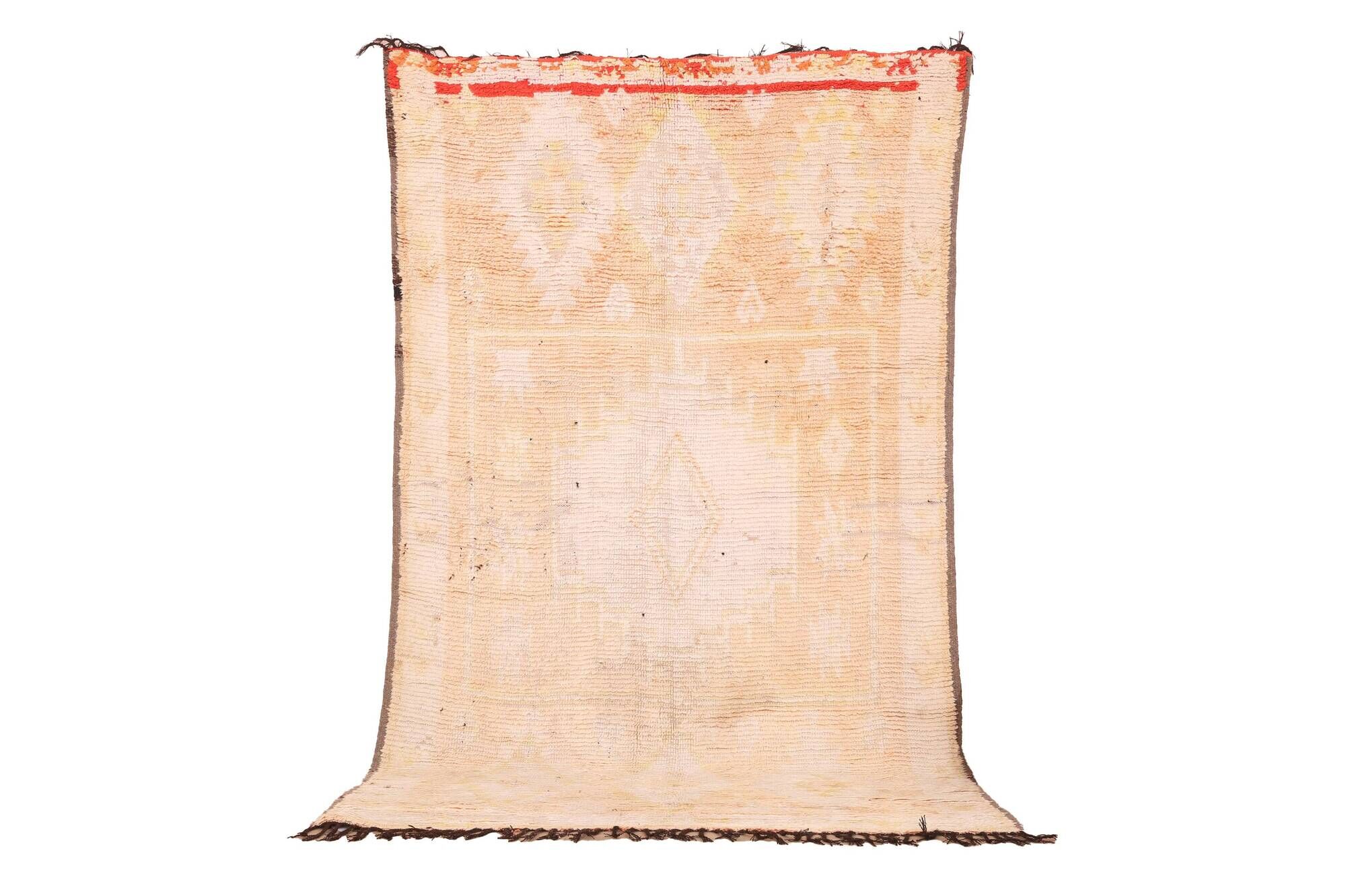 Pale Vintage Moroccan Rug 164 x 277 cm, Berber Handmade Wool Rug Yellow
