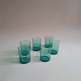 Set of 6 green glasses