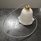 Abat jour tulipe suspension opaline blanche vintage 60/70' H 14 cm TBE