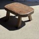 Small stool, oval solid teak accent stool wabi-sabi H25 45x31.
