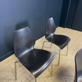 Set of 4 black dining room chairs from the 2000s