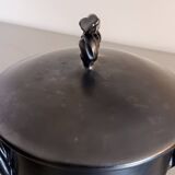 Vallauris Monica Céram coffee set, anthracite black outdoors, green indoors. 9 pieces.