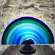 Magnificent table lamp / luminous sculpture in Italian art glass.