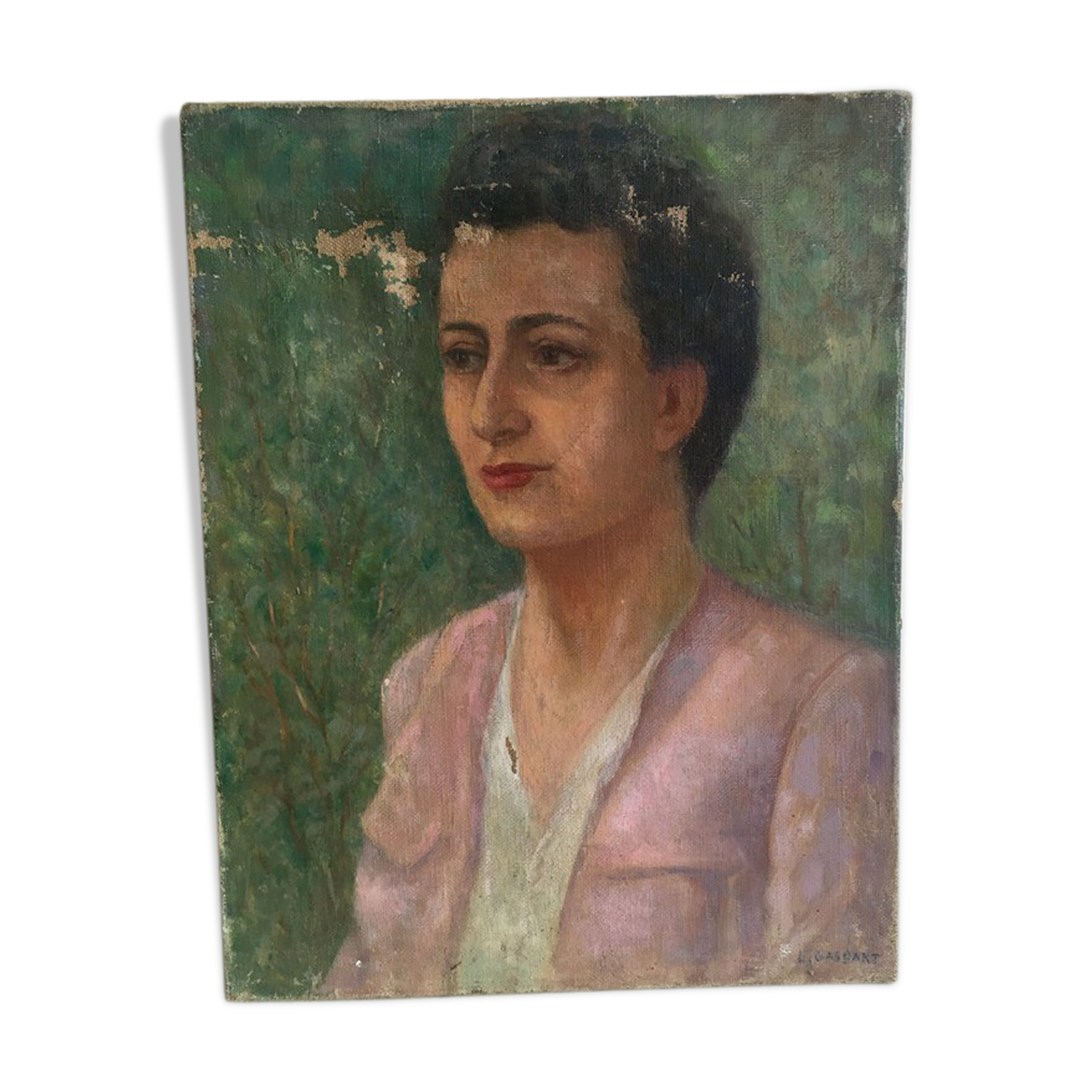 Portrait ancient oil on canvas