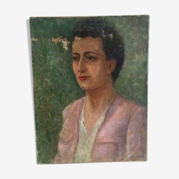 Portrait ancient oil on canvas