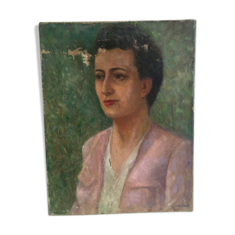 Portrait ancient oil on canvas