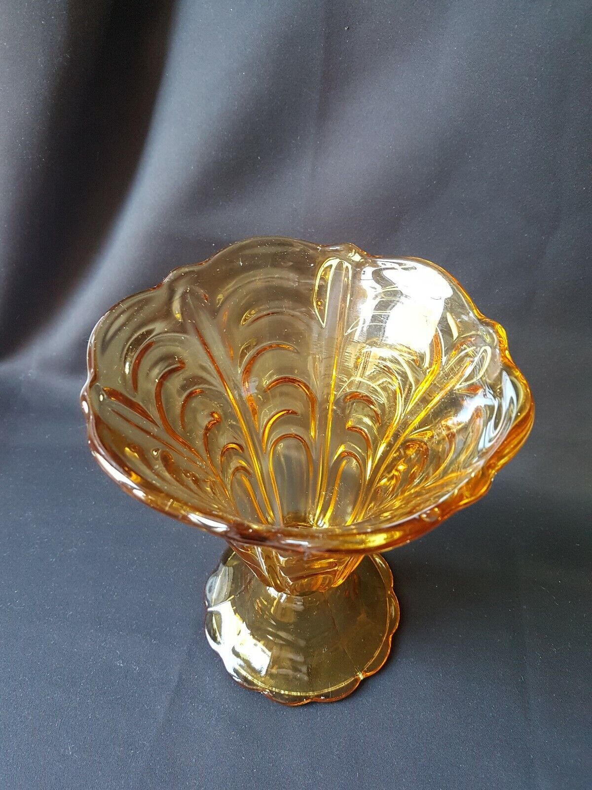 Art Deco period vase half-crystal amber - Luxval Val Saint Lambert