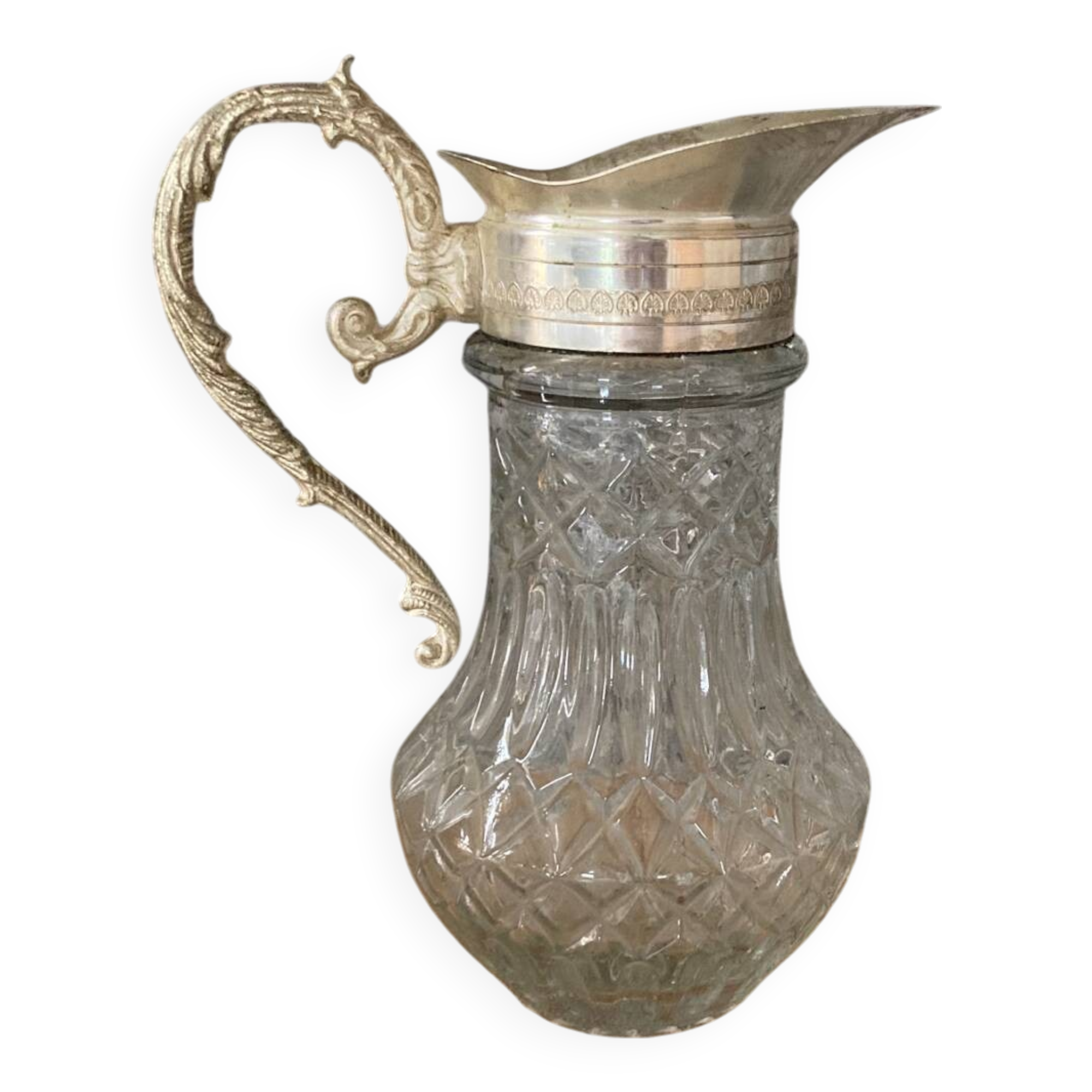 Old Eyguiere type wine carafe from the 1940s in Italy