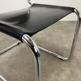 B33 chair black leather, 1980, Marcel Breuer
