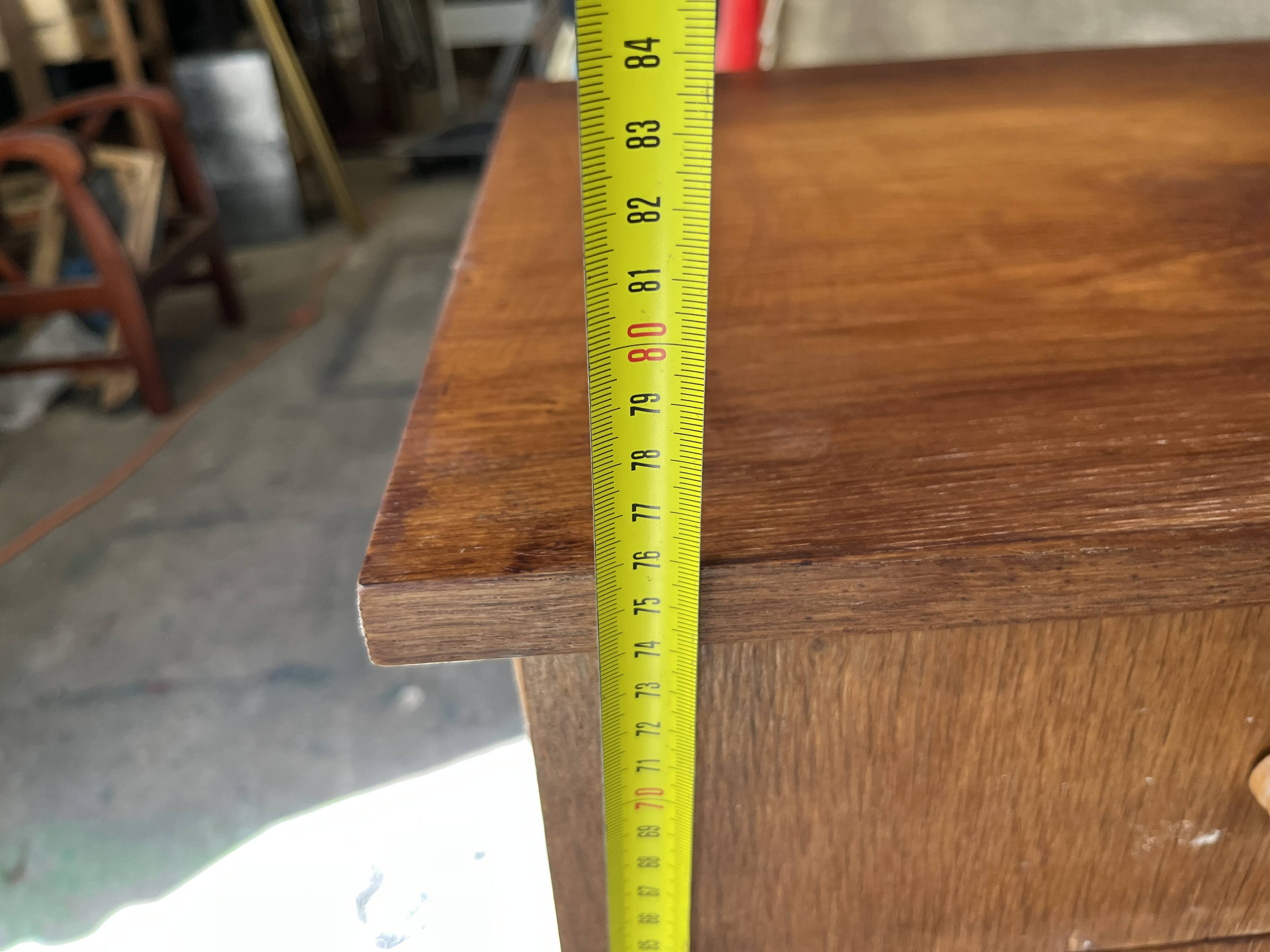 Vintage 1950s desk in light wood – compass base