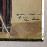 After Lalaisse, "gendarme on horseback", watercolor, twentieth century