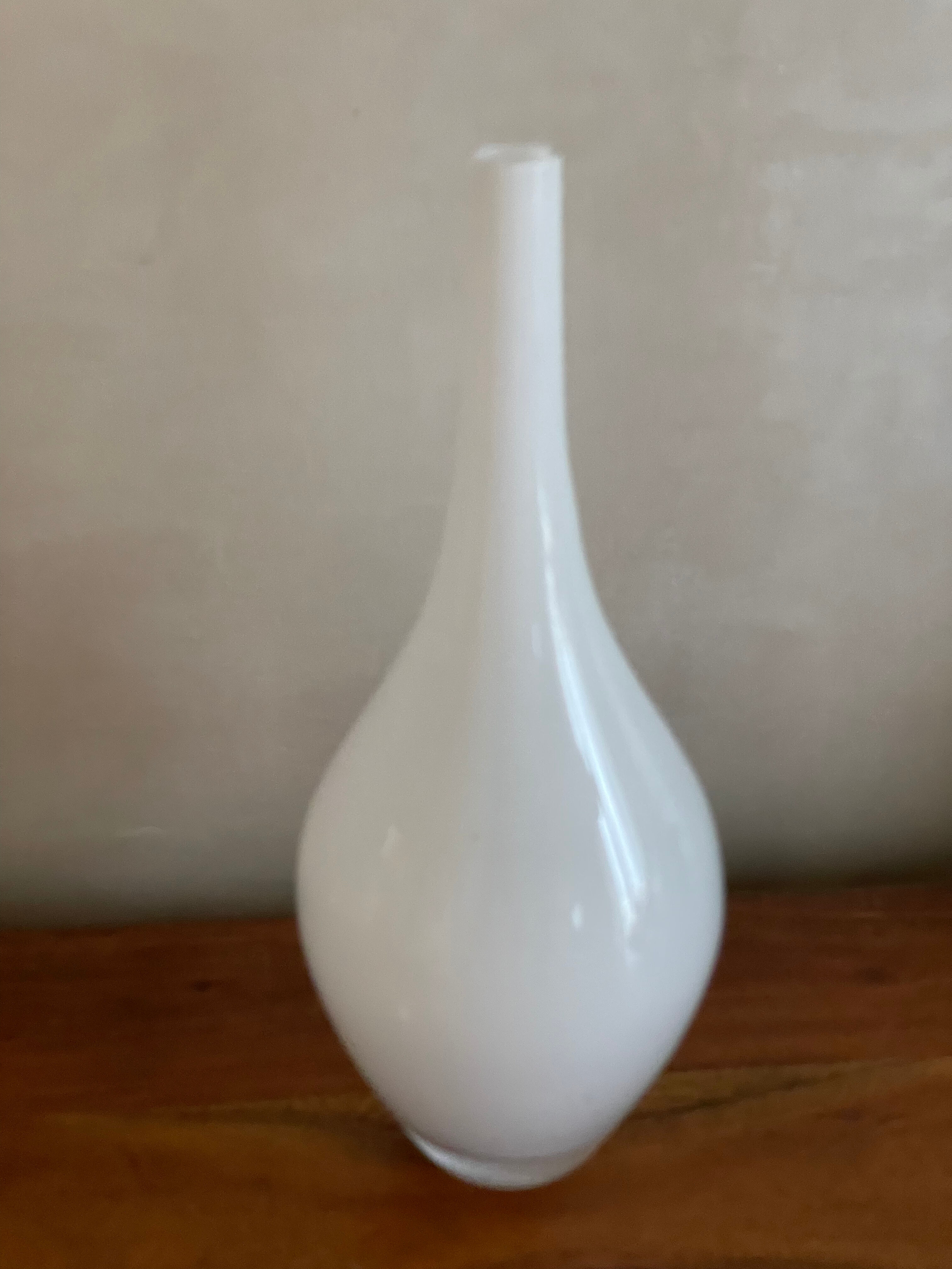 White opaline soliflore vase