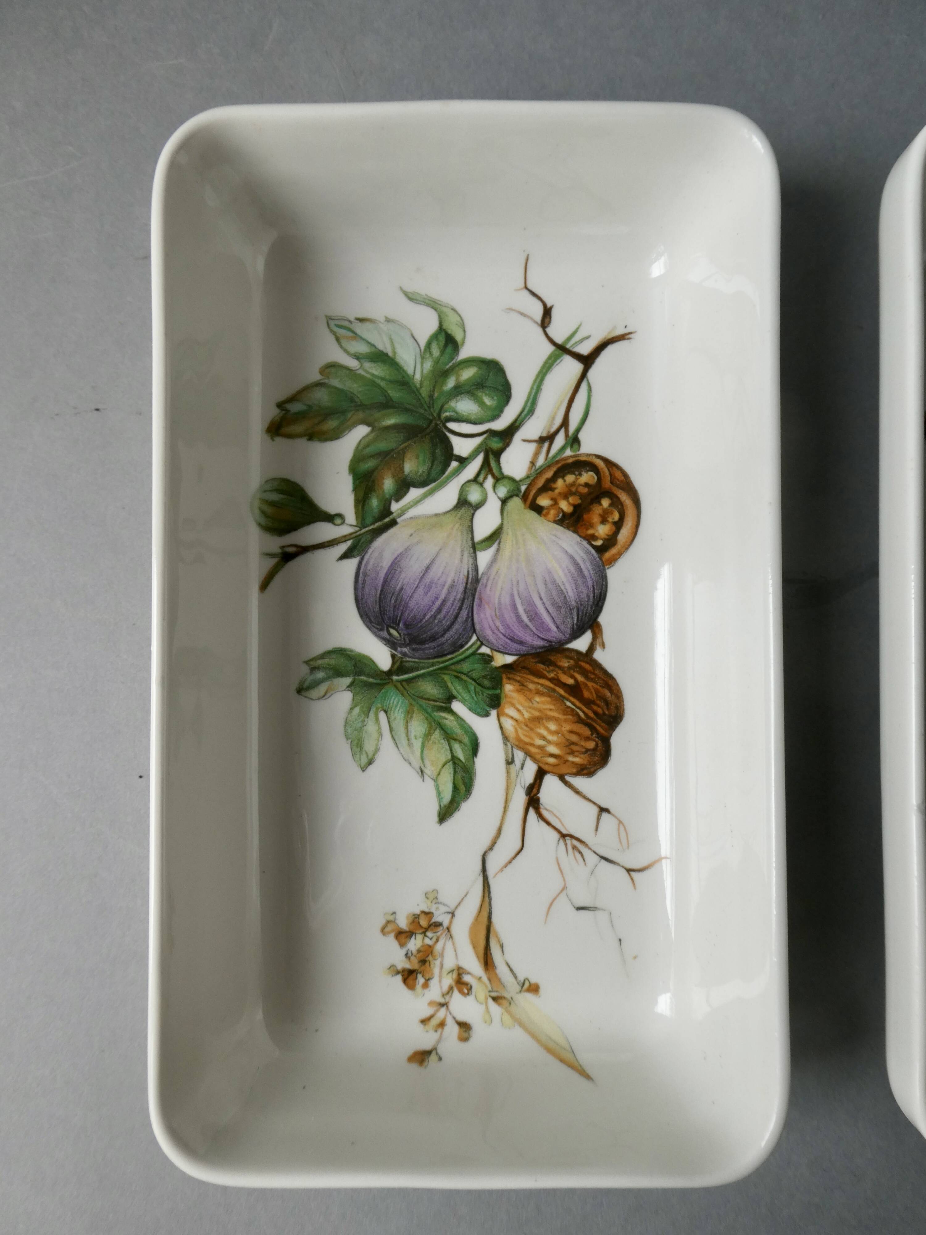 2 small Villeroy & Boch dishes, naturalist decor