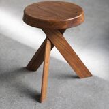 Elm wood stool 'S31' by Pierre Chapo, France, 1974