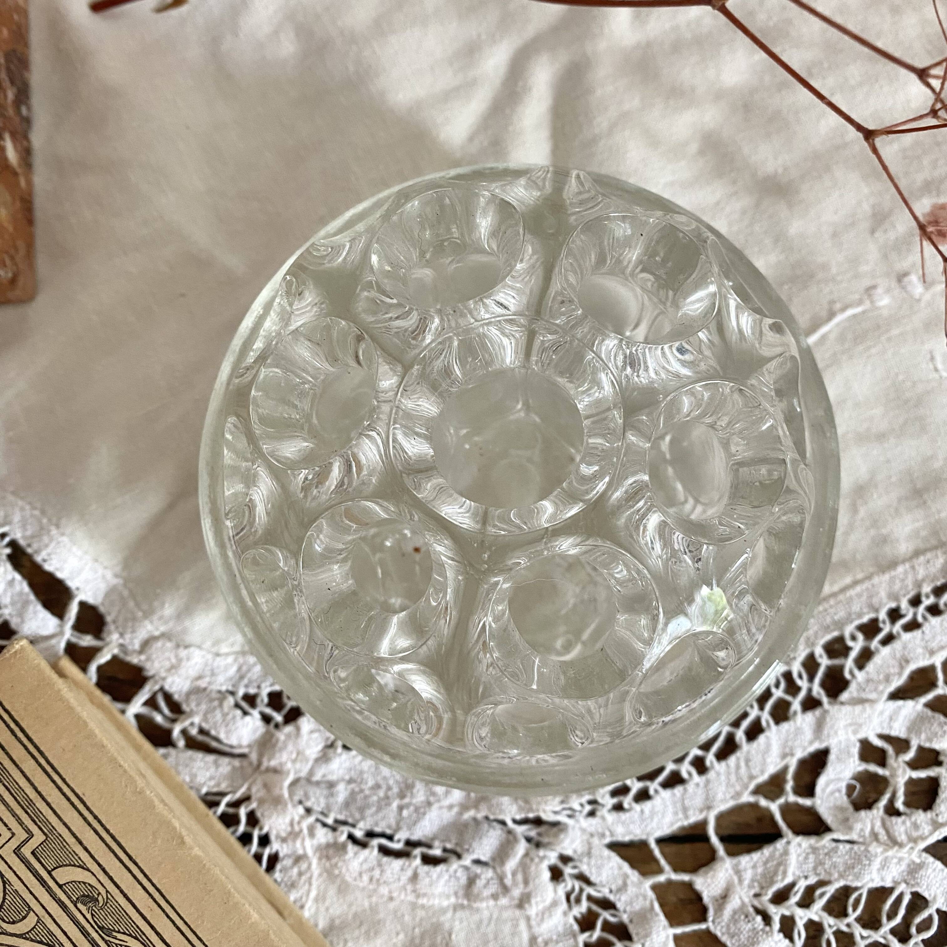 Molded glass flower picks