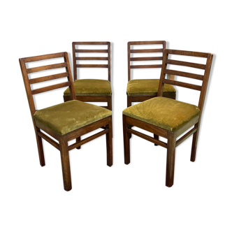 Suite of 4 mahogany chairs from the 1930s