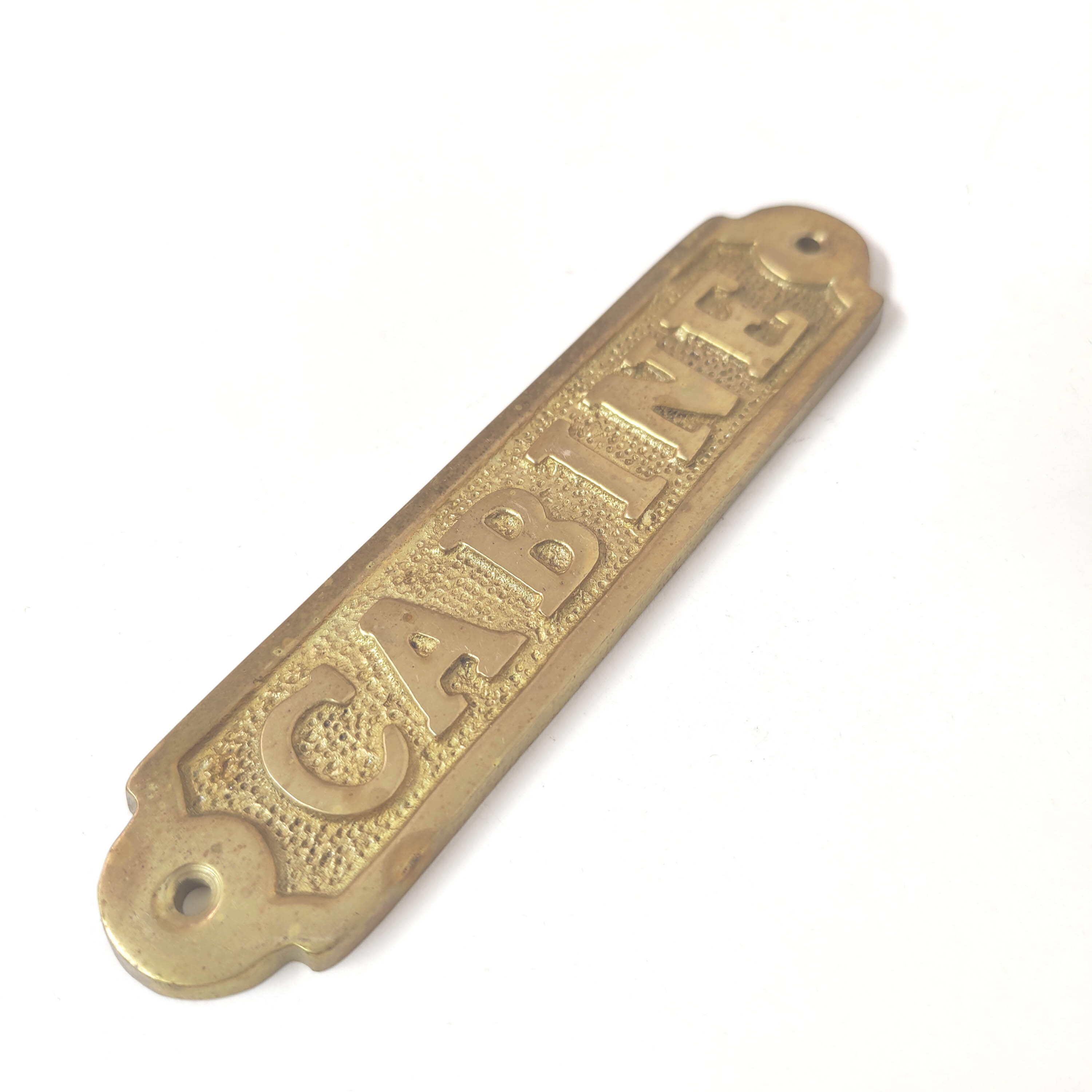 Brass cabin door plate