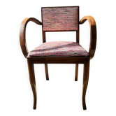 Fauteuil bridge années 1960 tissu Nobilis