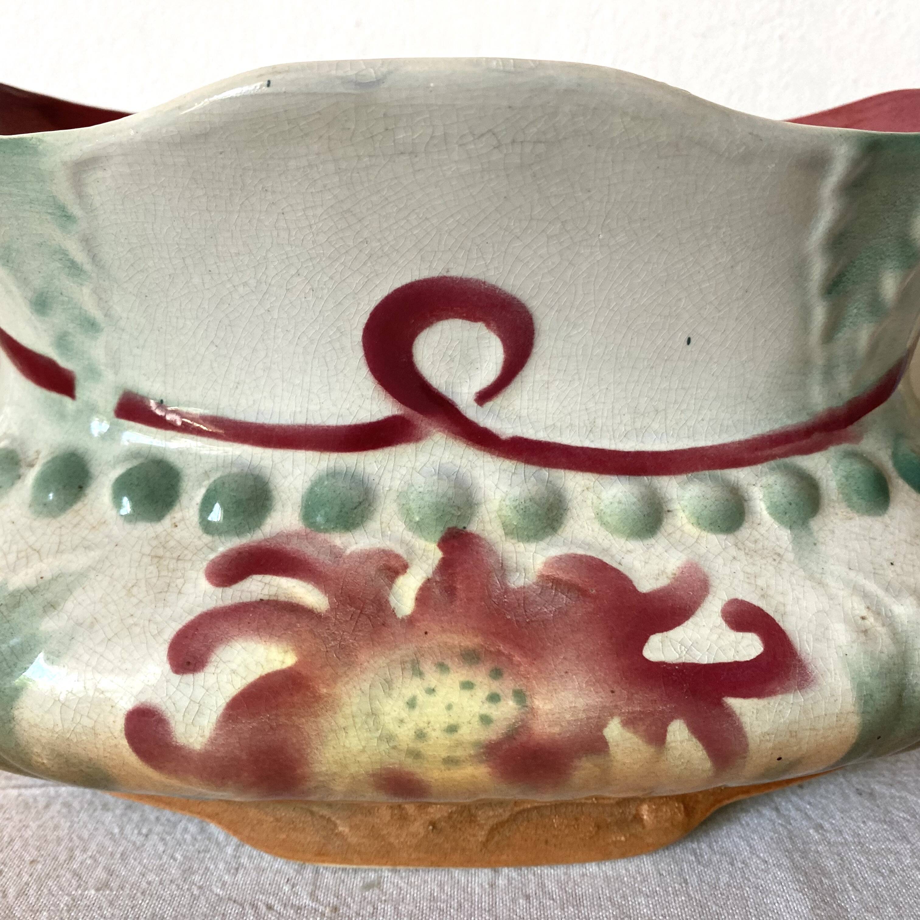 Art Nouveau slip vases, old fireplace decoration