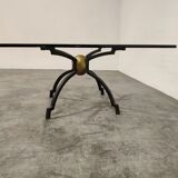 Peter Ghyczy iron and brass coffee table