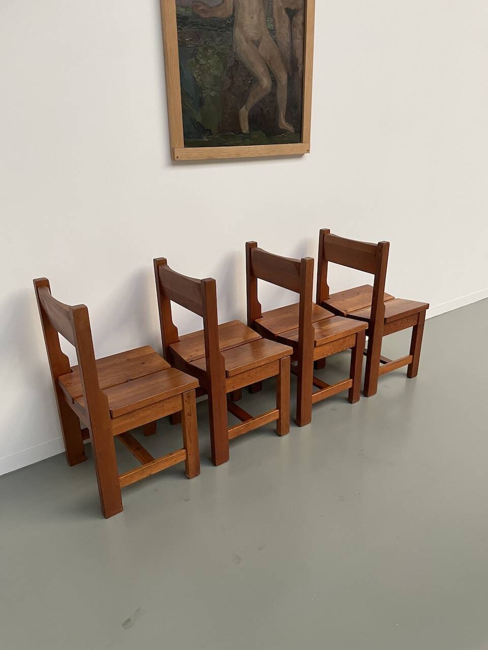 Set of table and 4 chairs, 60s mountain furniture