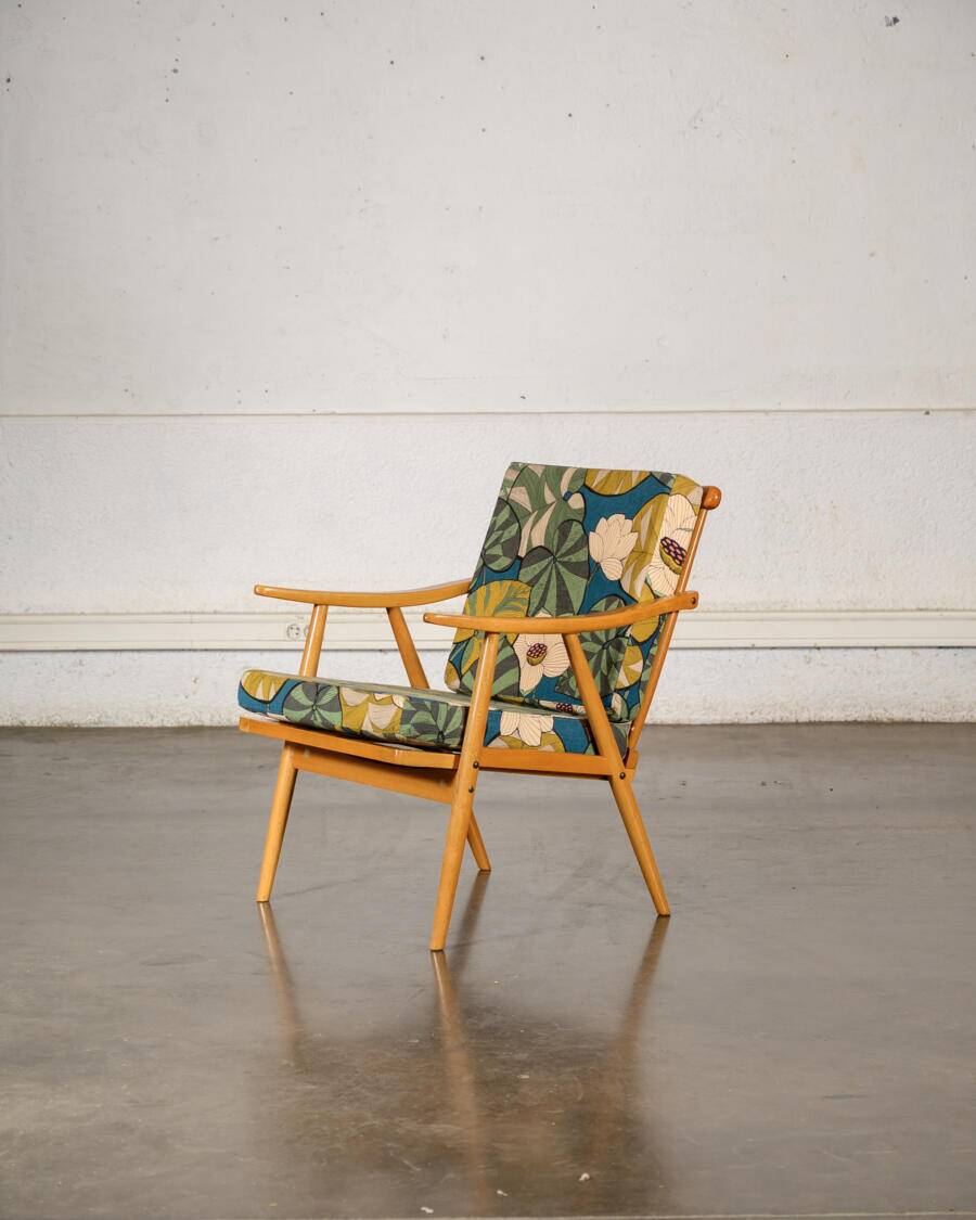 Boomerang armchair Thévenon fabric