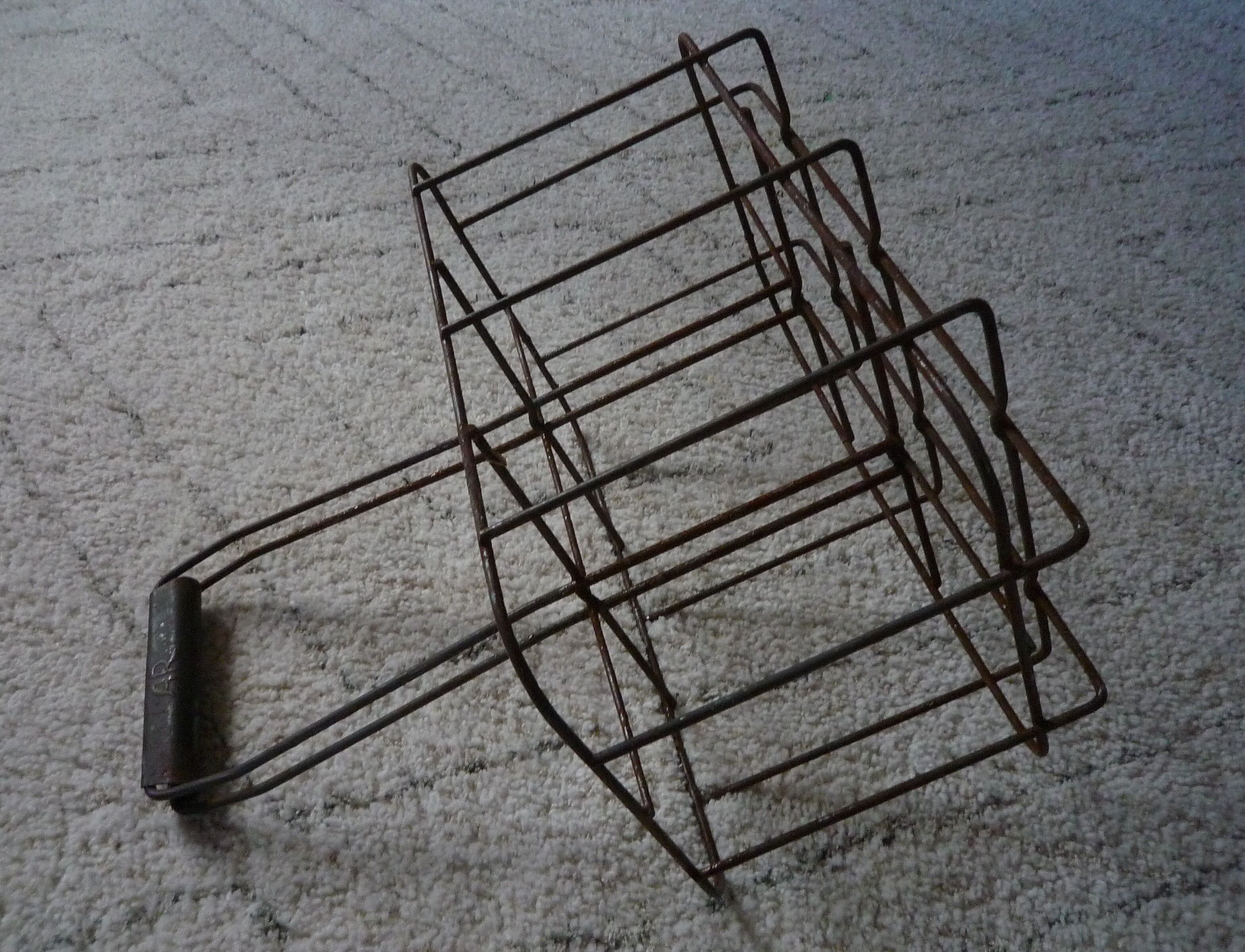 Iron bottle holder vintage 1960s