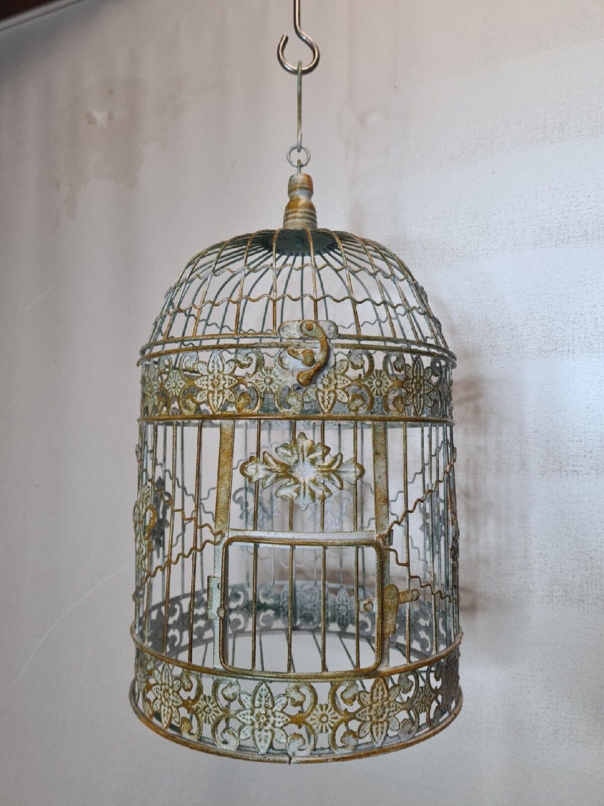 Weathered iron birdcage